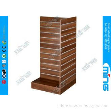 3 Sides MDF Gondola Slatwall Display Shelves T Shape Clothi